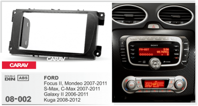 FORD Focus II, Mondeo, S-Max 2007-2011, 2DIN, ГРАФИТ (Carav 08-002) - 1шт